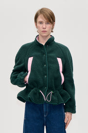 Stine Goya Dropped Shoulder Gathered Jacket Jacket Pine Green