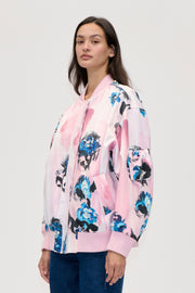Stine Goya Bomber With Puffy Pocket Outerwear Blue Roses On Blush